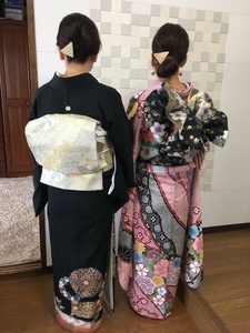 黒留袖 振袖 ヘアセット ご結婚式 出張着付